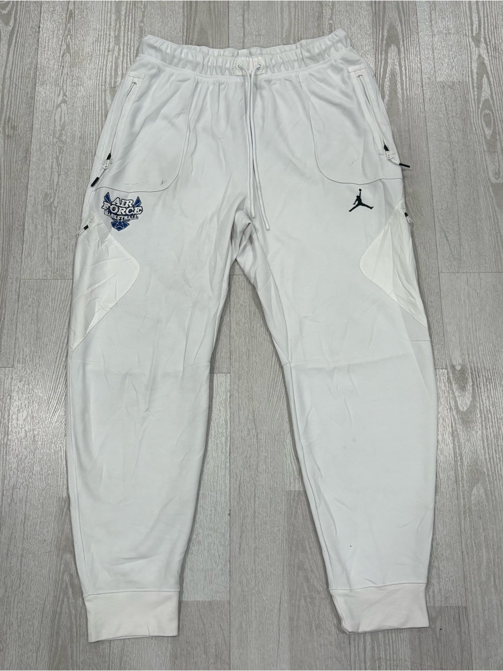 Nike Jordan Air Force Basketball Sweatpants XL White Dri-Fit Joggers